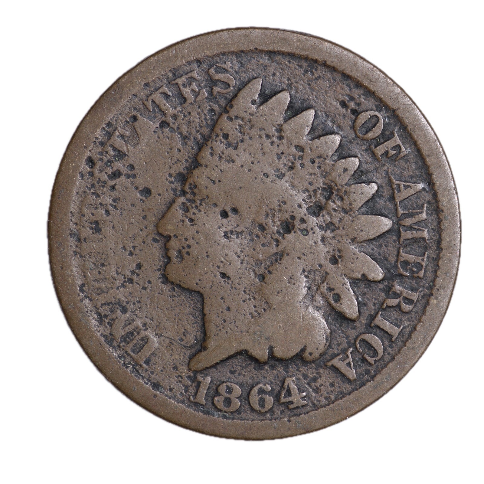 1864 BRONZE FULL DATE Indian Head Cent Penny CULL / AG / HOLE FILLER 1864 BRONZE FULL DATE Indian Head Cent Penny CULL / AG / HOLE FILLER