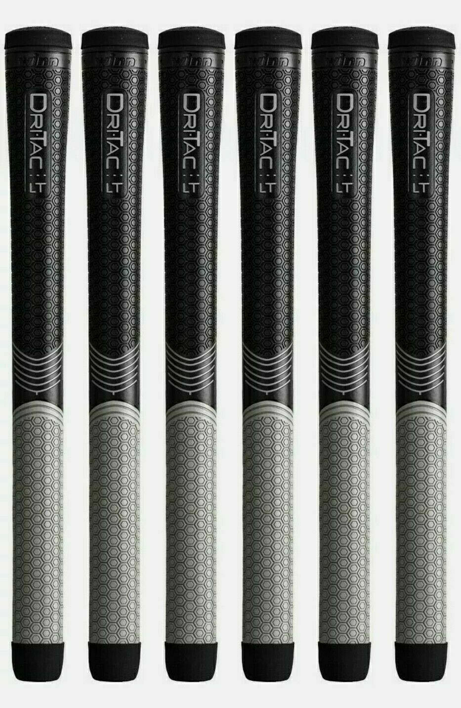 Winn Dri-Tac LT (Less Taper) Black Gray Oversize Golf Grip 7LTDT-BKG Winn Dri-Tac LT (Less Taper) Black Gray Oversize Golf Grip 7LTDT-BKG