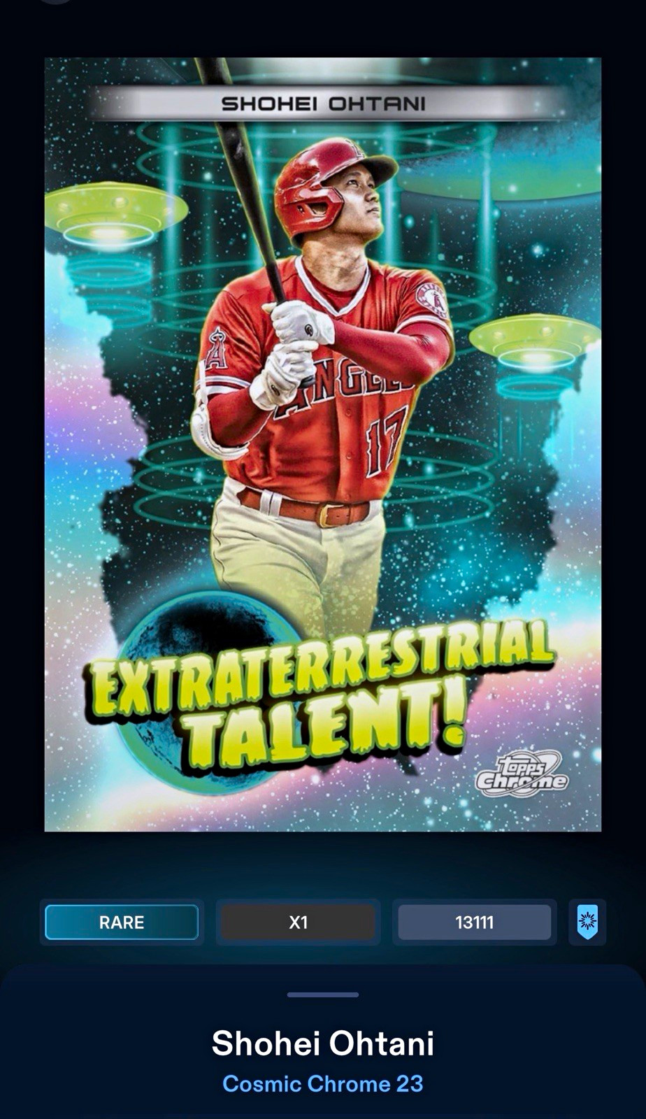 2023 Topps Cosmic Chrome Shohei Ohtani Extraterrestrial Talent DIGITAL TOPPSBUNT
