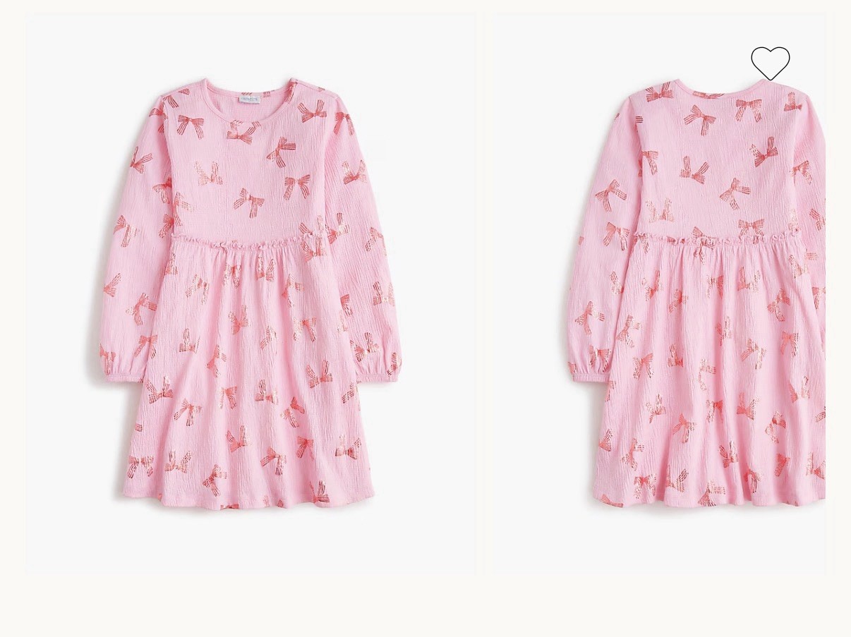 New CREWCUTS JCREW Girls Size 6 Long-Sleeve Pink Bow Dress Shiny New CREWCUTS JCREW Girls Size 6 Long-Sleeve Pink Bow Dress Shiny