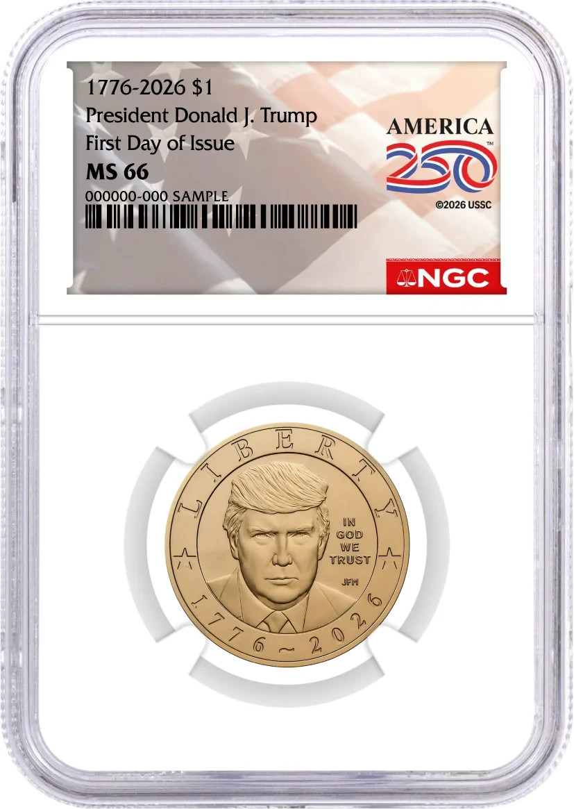 1776-2026 $1 Semiquincentennial Donald J. Trump NGC MS66 First Day of Issue