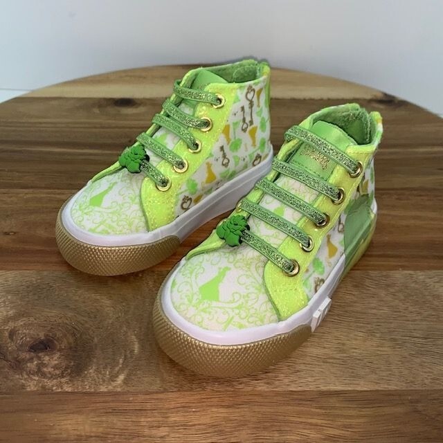 Disney Ground Up Princess and the Frog Tiana Hightop Side Zip Baby Shoes Size 6