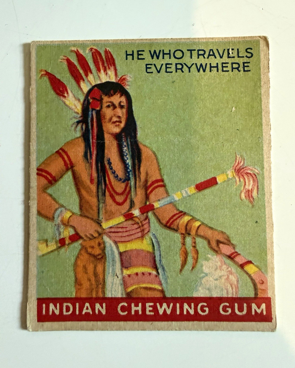 1947 Goudey Indian Gum #85 He Who Travels Everywhere Chippewa R773 Card