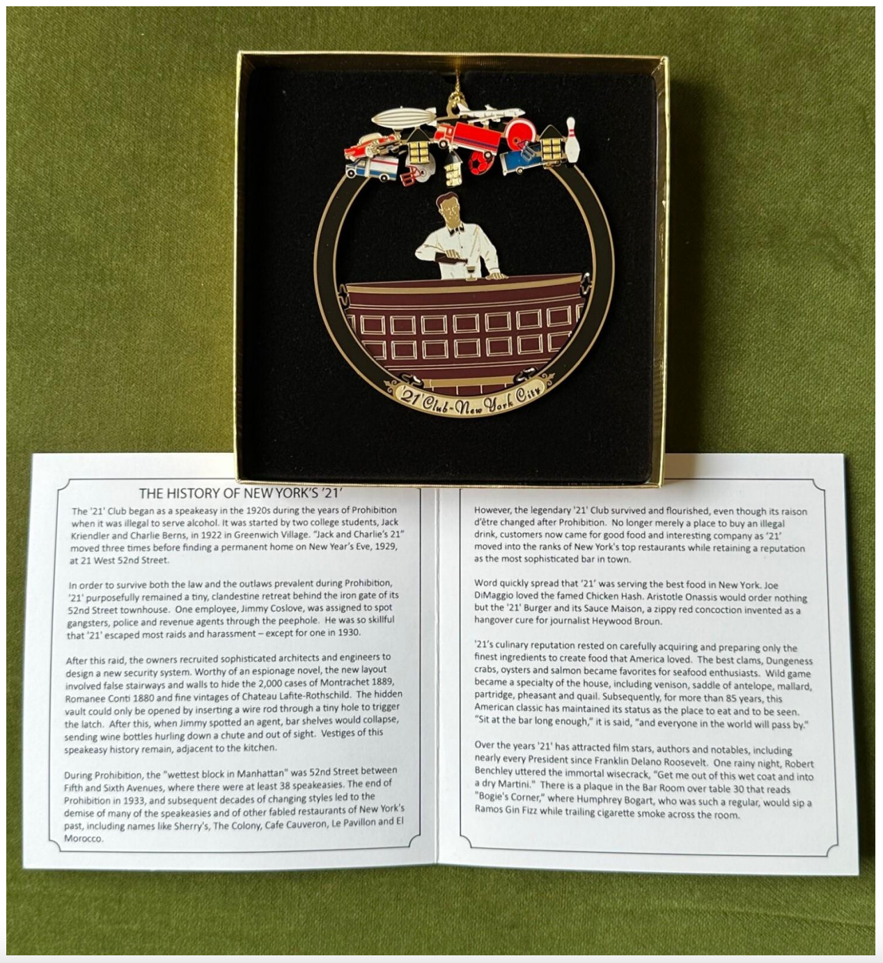 21 Club New York Holiday Ornament - Bartender