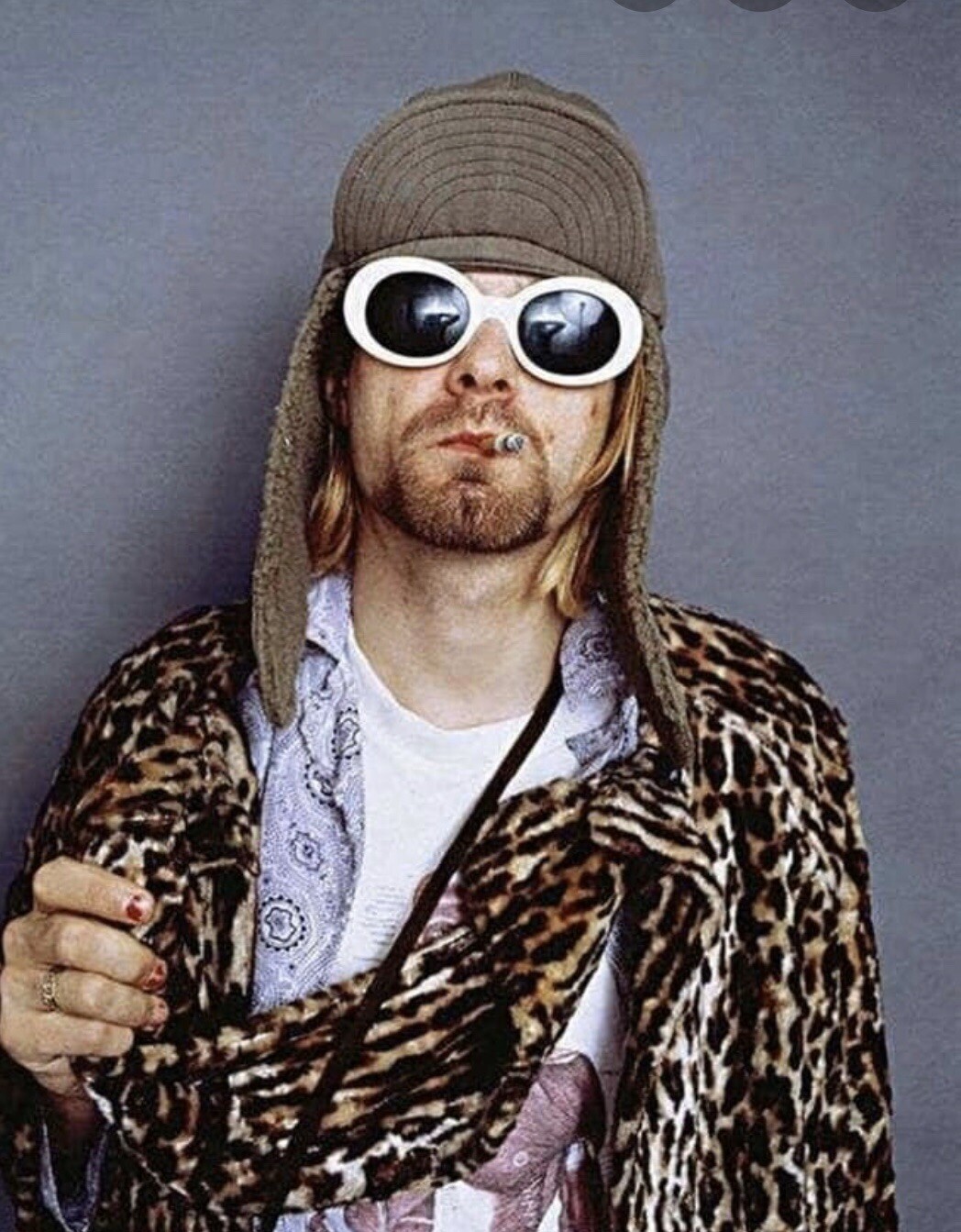 Clout Goggles White Vintage Cool Glasses Kurt Cobain Oval Rapper Bold 