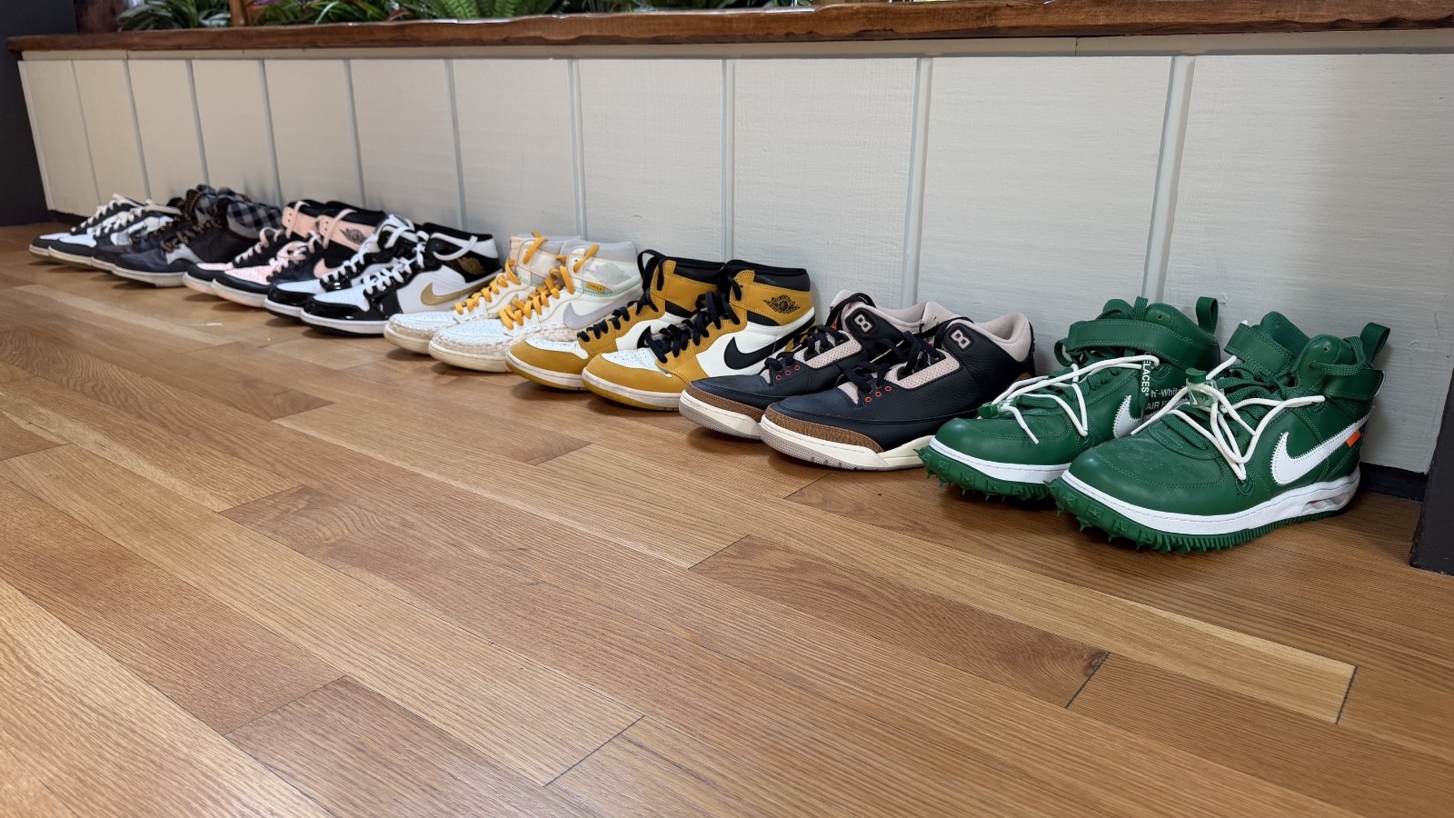 8 Pair Sneaker Lot Size 10.5 Nike Air Jordan Off-White Derschutze Limited Collab