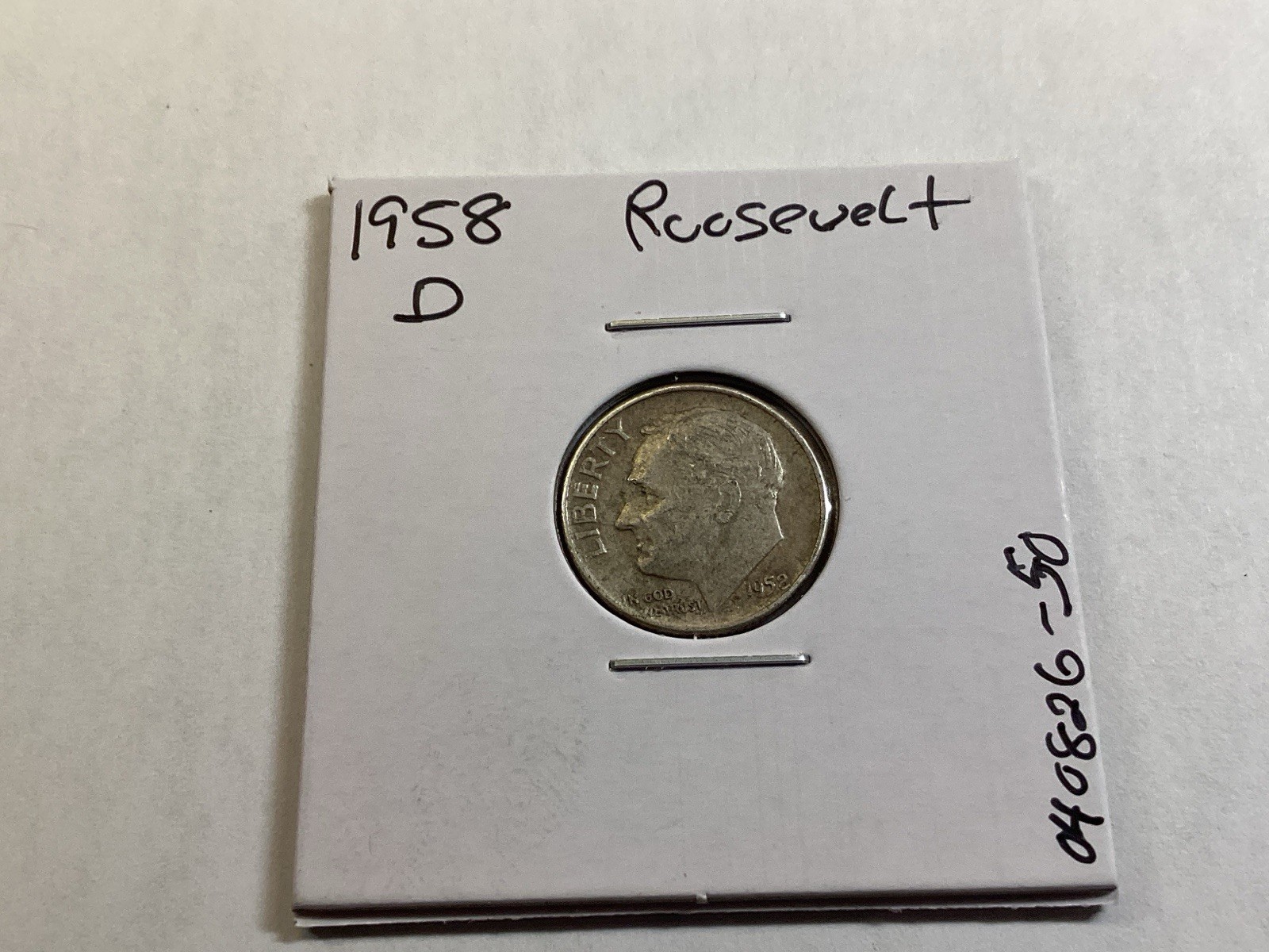 1958 D Roosevelt 90% Silver Dime from Denver Mint 040826 50r