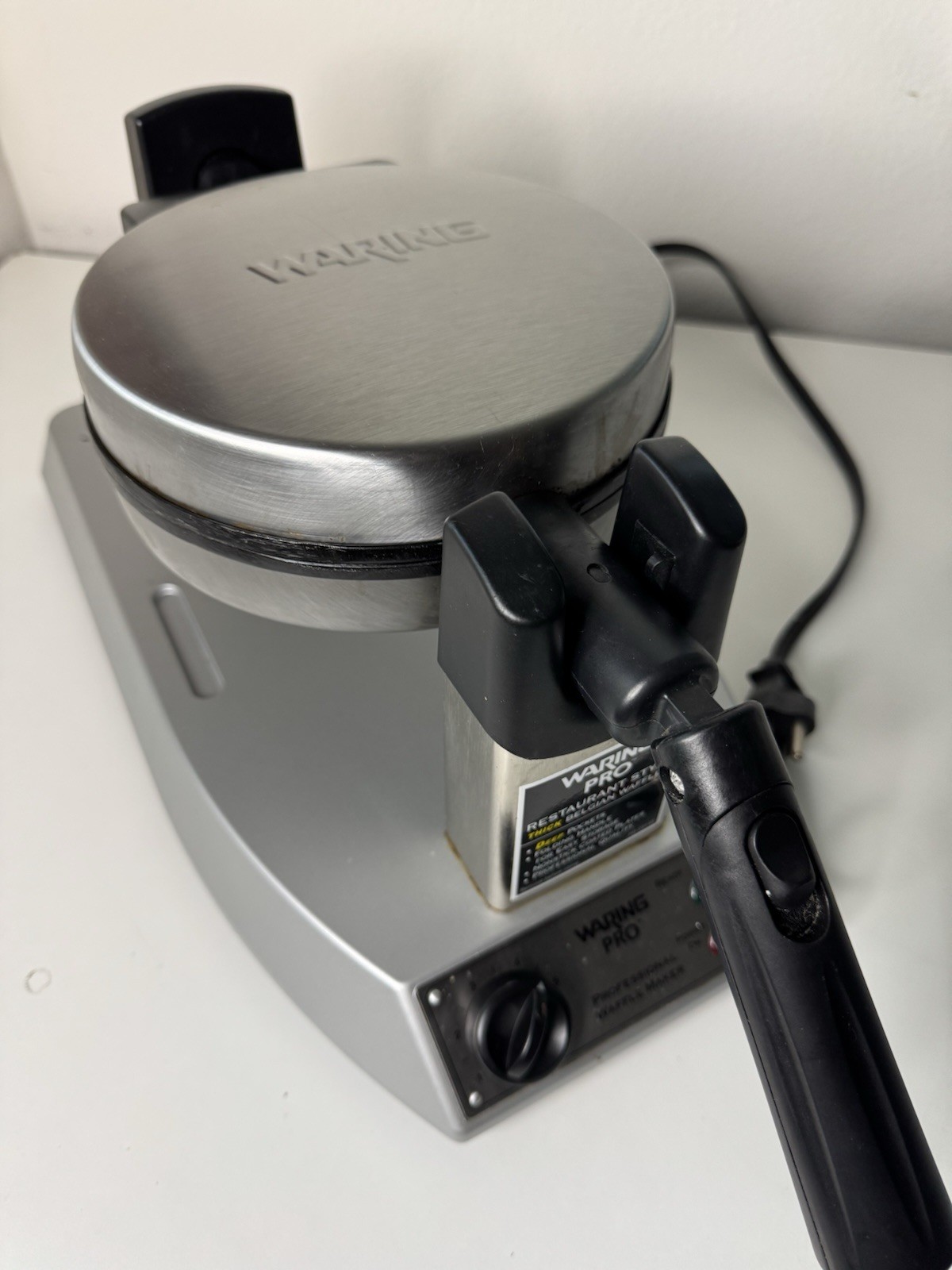 Waring Pro WMK300A Belgian Waffle Maker - Silver ~No drip plate