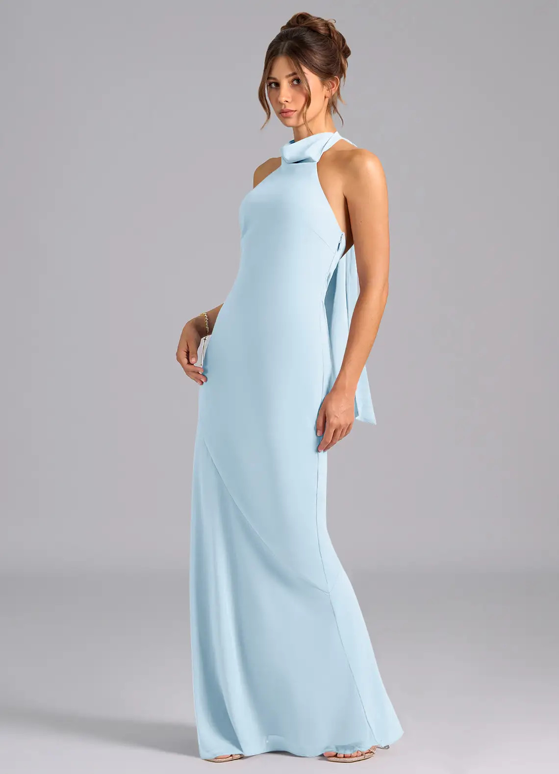 Azazie Velli - Mermaid High Neck Chiffon Dress
