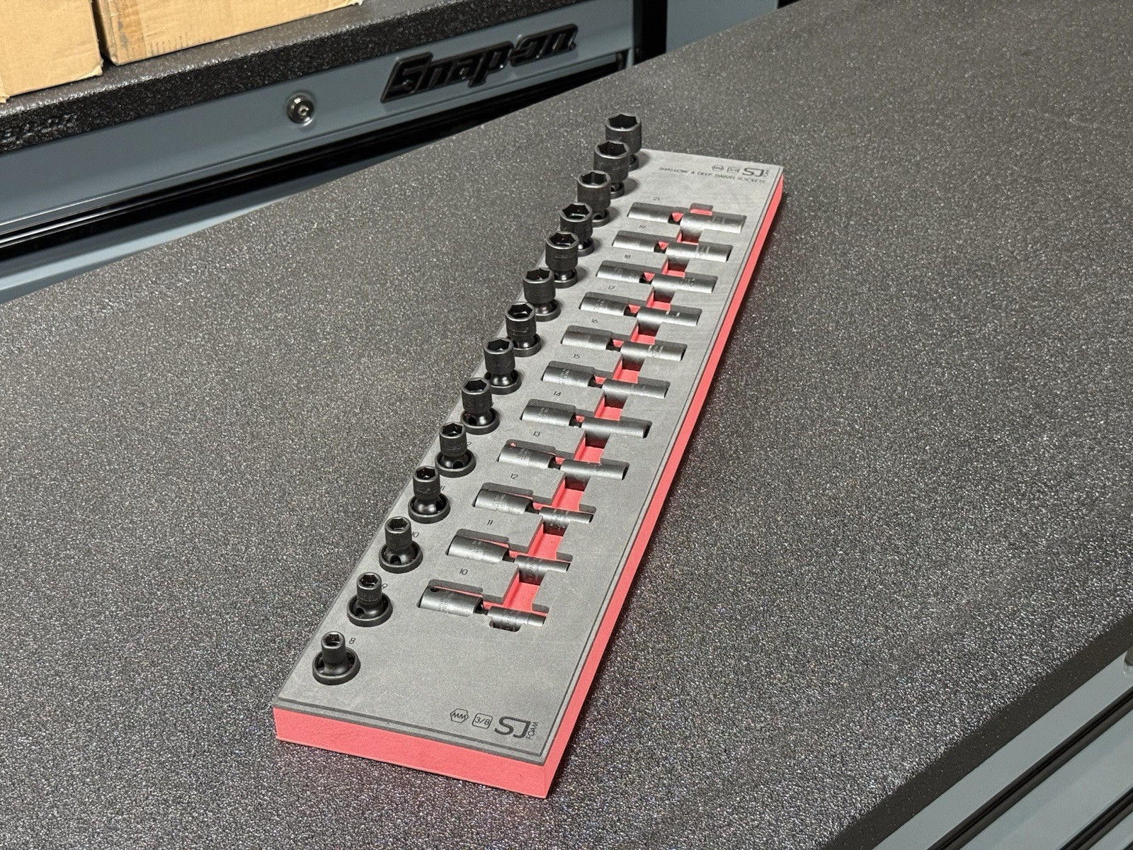 Foam Organizer For Snap-On 3/8 Metric (Deep and Shallow) Impact Swivel Sockets Foam Organizer For Snap-On 3/8 Metric (Deep and Shallow) Impact Swivel Sockets