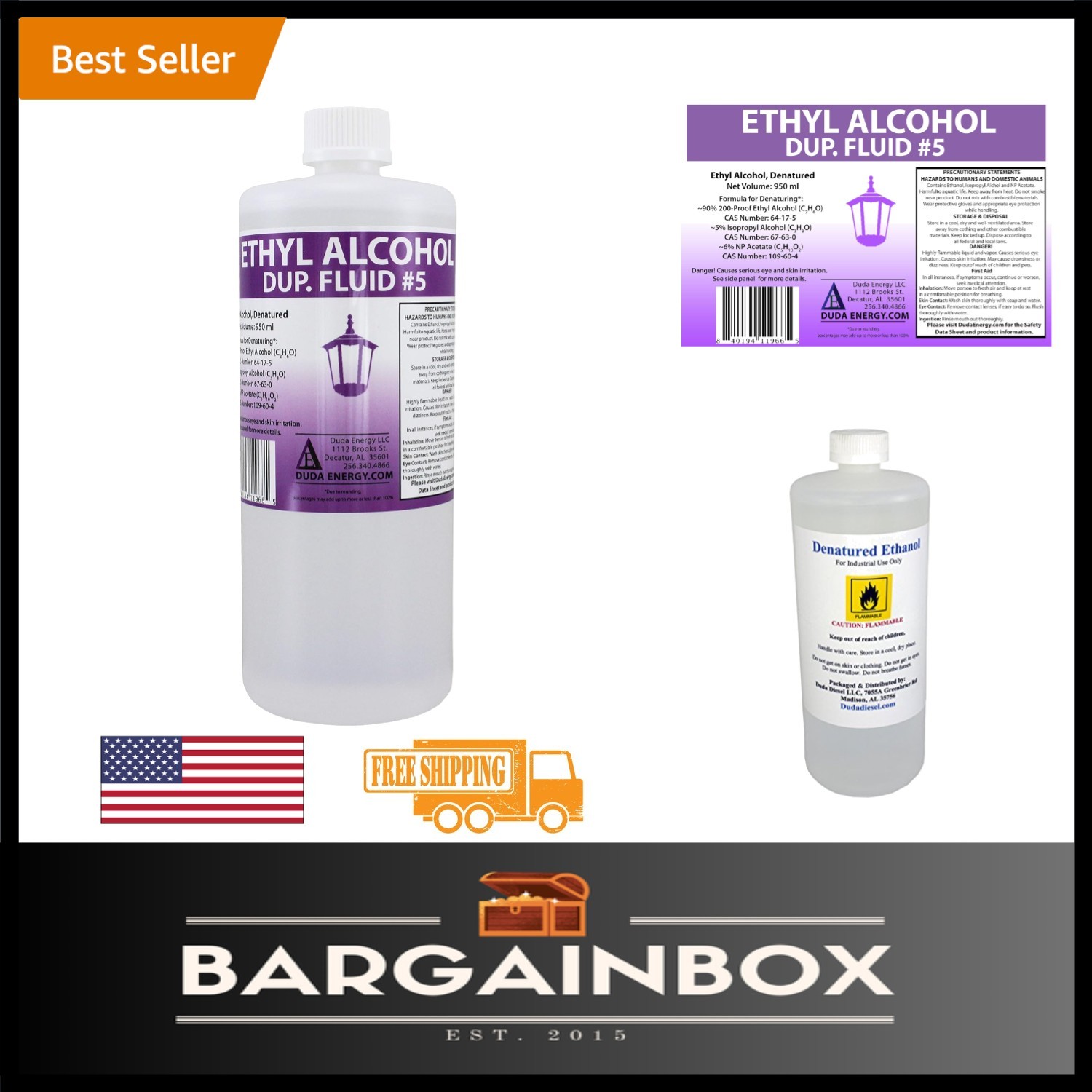 950ml Denatured Ethanol, 100% Pure for Fuel and Cleaning Applications