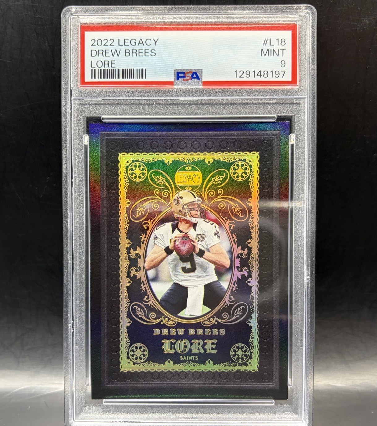 2022 Panini Legacy Lore Drew Brees PSA 9 MINT New Orleans Saints SSP CASE HIT