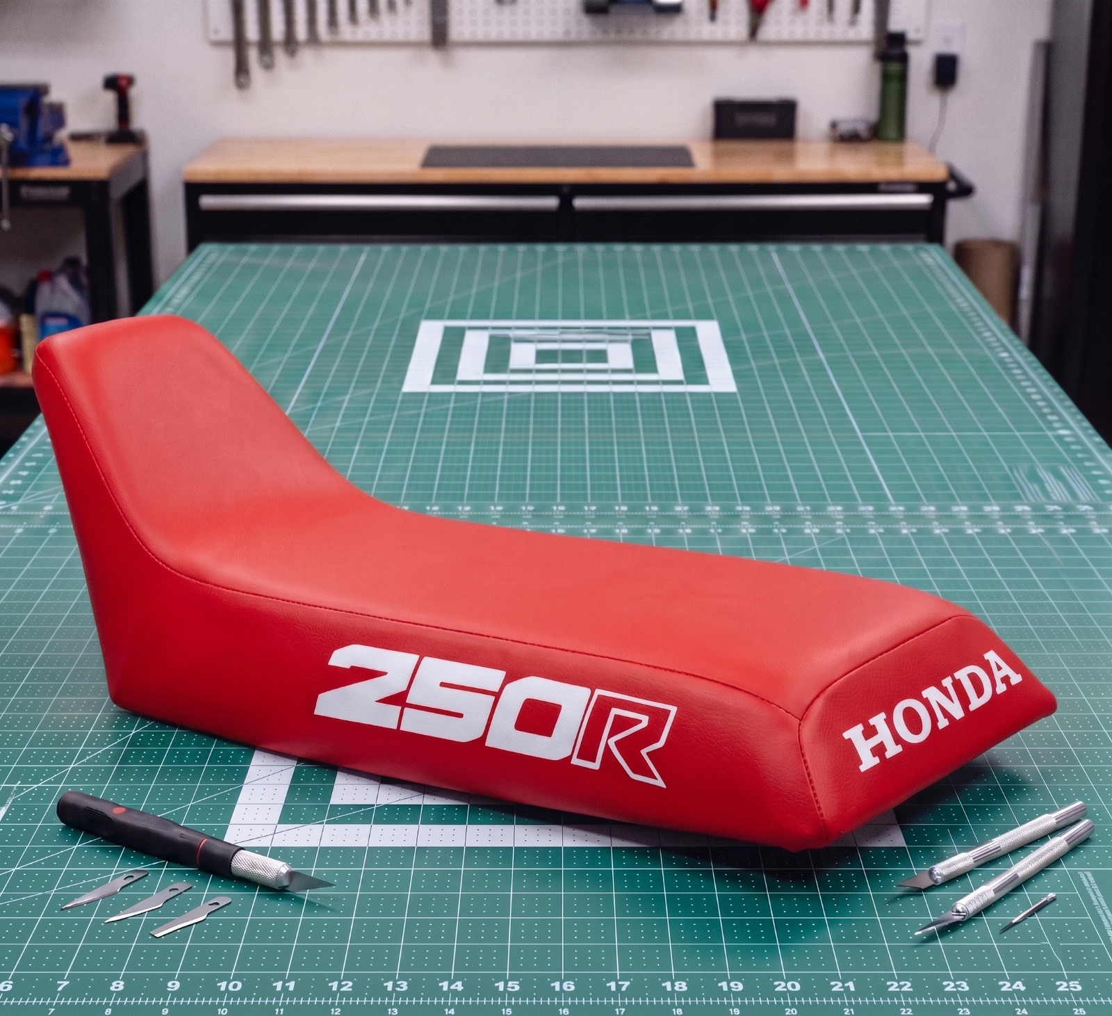 Honda ATC 250R Seat Cover For 1985 To 1986 Models Red Vinyl Seat Cover