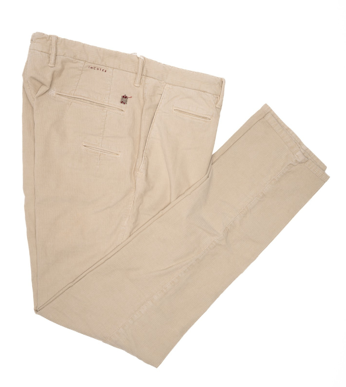 INCOTEX Striped Beige Dress Pants Stretch Cotton Slowear Slim Fit 36 (EU 52) INCOTEX Striped Beige Dress Pants Stretch Cotton Slowear Slim Fit 36 (EU 52)