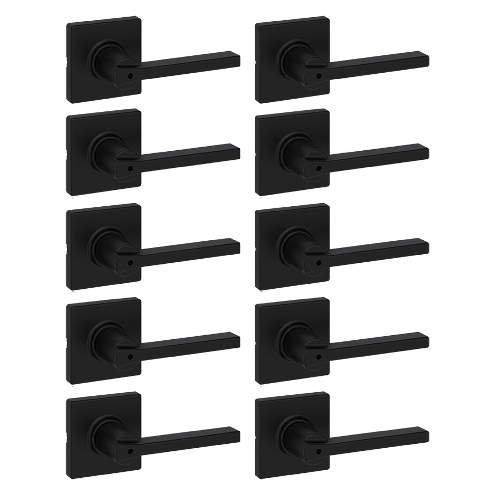 10 PACK Kwikset Casey Interior Privacy Door Handle with Lock, Door Lever Black 10 PACK Kwikset Casey Interior Privacy Door Handle with Lock, Door Lever Black