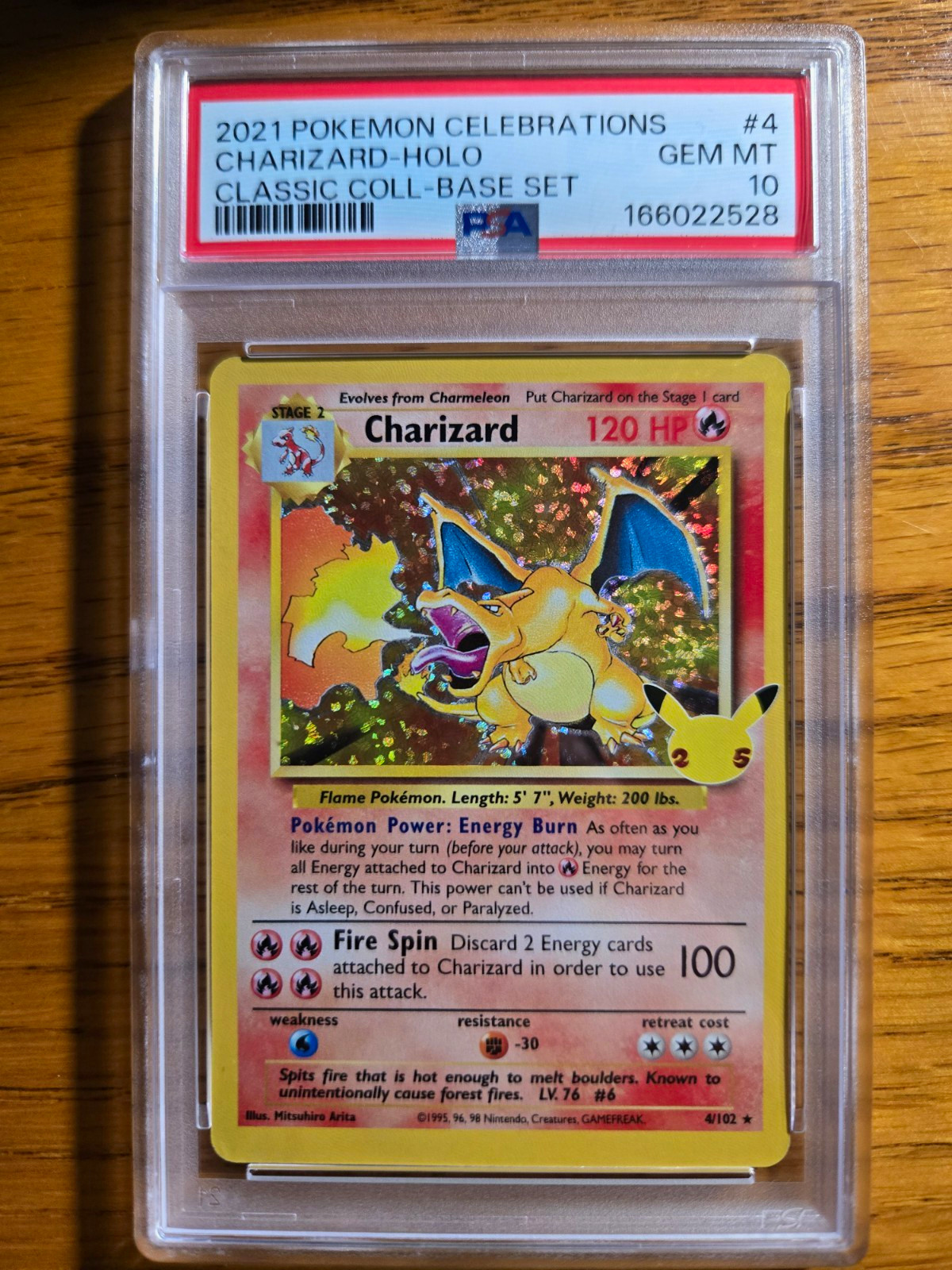 Pokemon Card 2021 Celebrations Classic Collection Charizard Holo 4/102 PSA 10