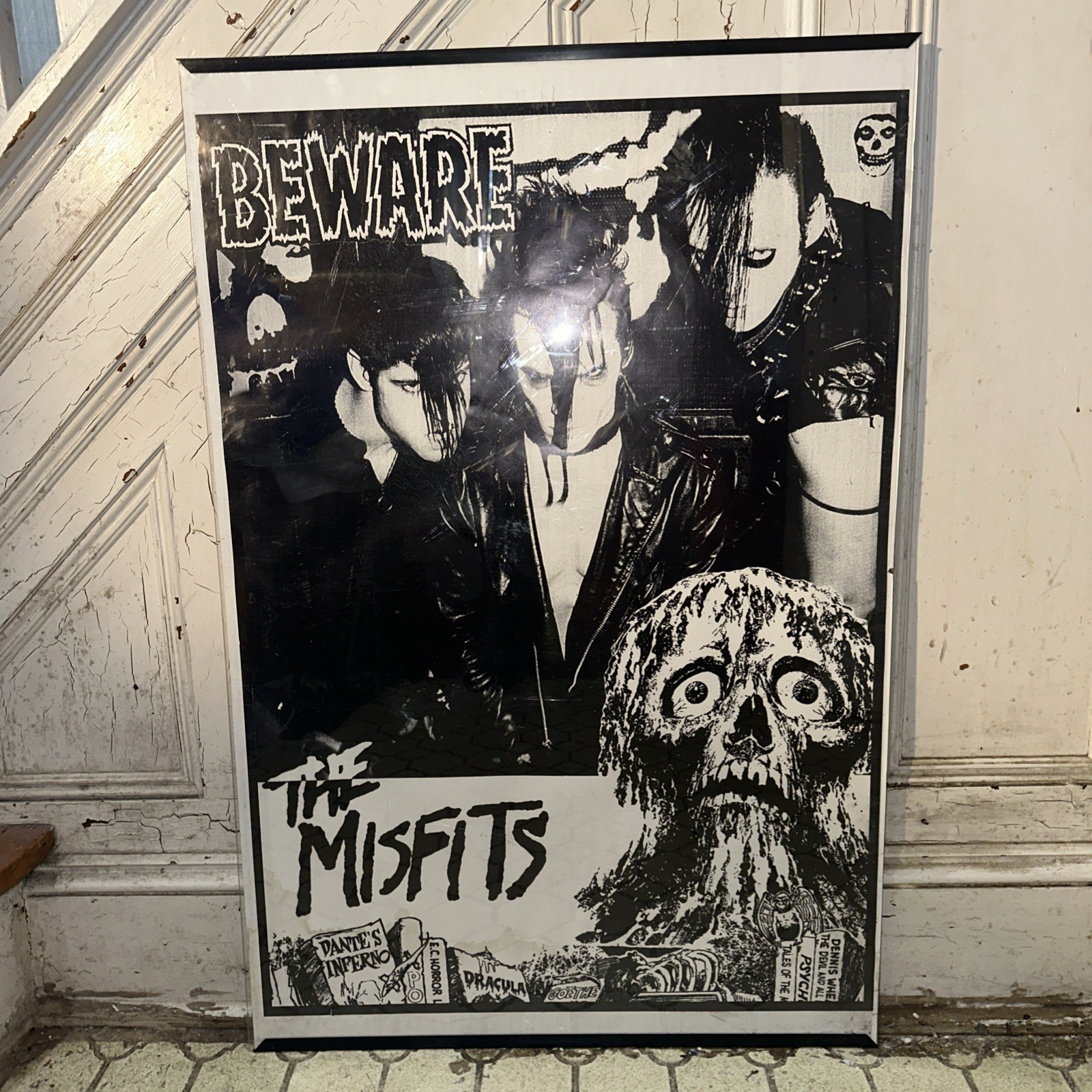 MISFITS ULTRA RARE ORIGINAL OOP VINTAGE 1980S BEWARE POSTER UK IMPORT DANZIG