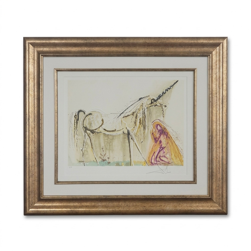 Salvador Dali Signed Lithograph La Licorne EA Artist Proof Chevaux Dali Framed