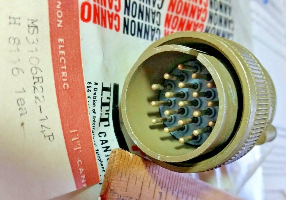 MS3106R22-14P ITT CANNON 19 PIN AMPHENOL TYPE CONNECTOR MALE  MS3106R22-14P NEW