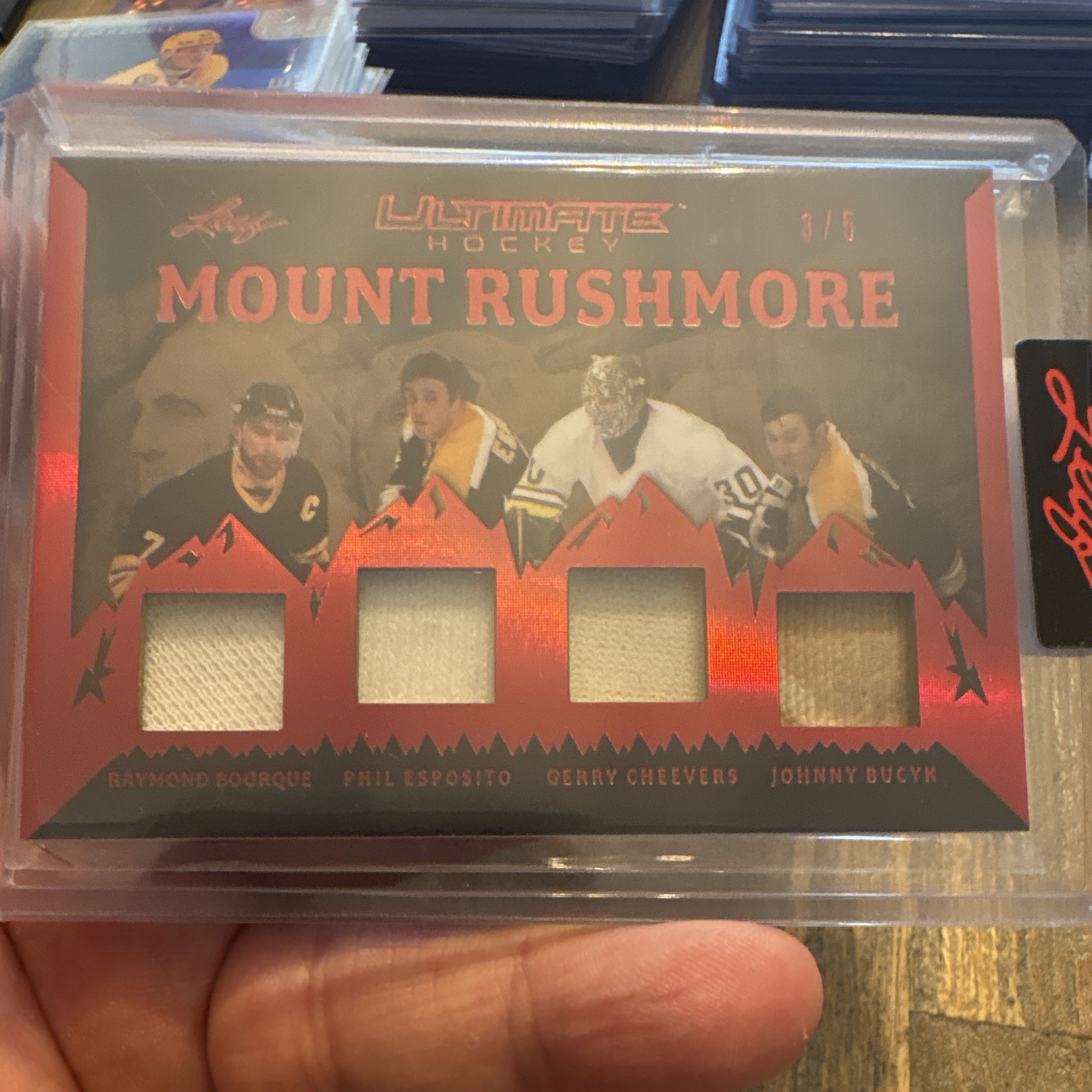 Leaf Ultimate Hockey 2023 Mount Rushmore MR-3 Bourque Esposito 3/5 Bruins