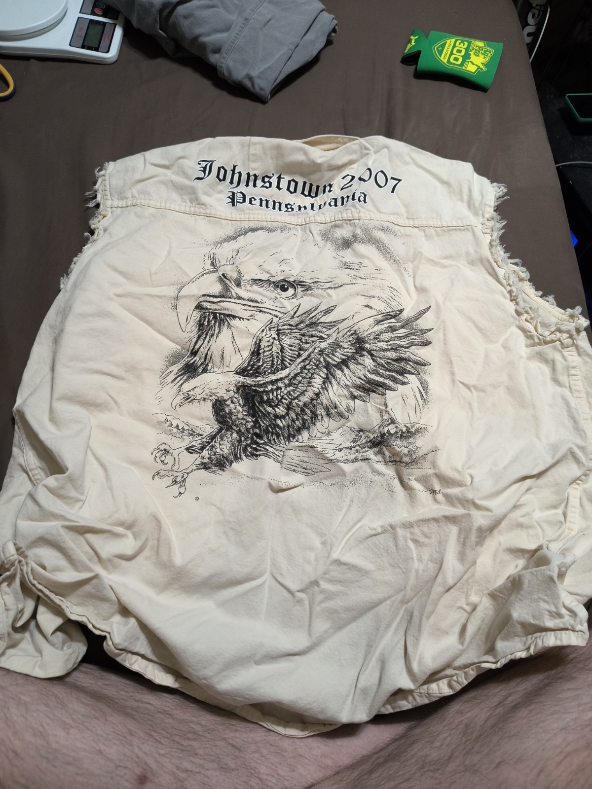 Vintage Johnstown, PA Bike Week Rally Vest - 2007 Size: Large *RARE 10TH ANN.*