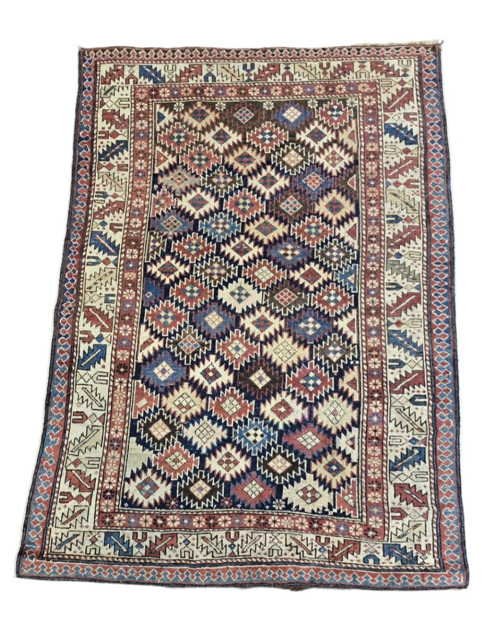 1880 Antique Caucasian Shirvan Rug 3ft 9\ 1880 Antique Caucasian Shirvan Rug 3ft 9\