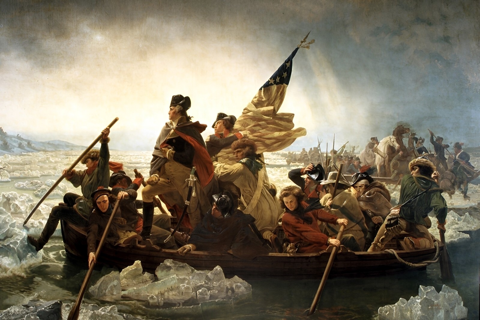 George Washington Crossing the Delaware 24 X 18 Inches Wall art Prints Vintage
