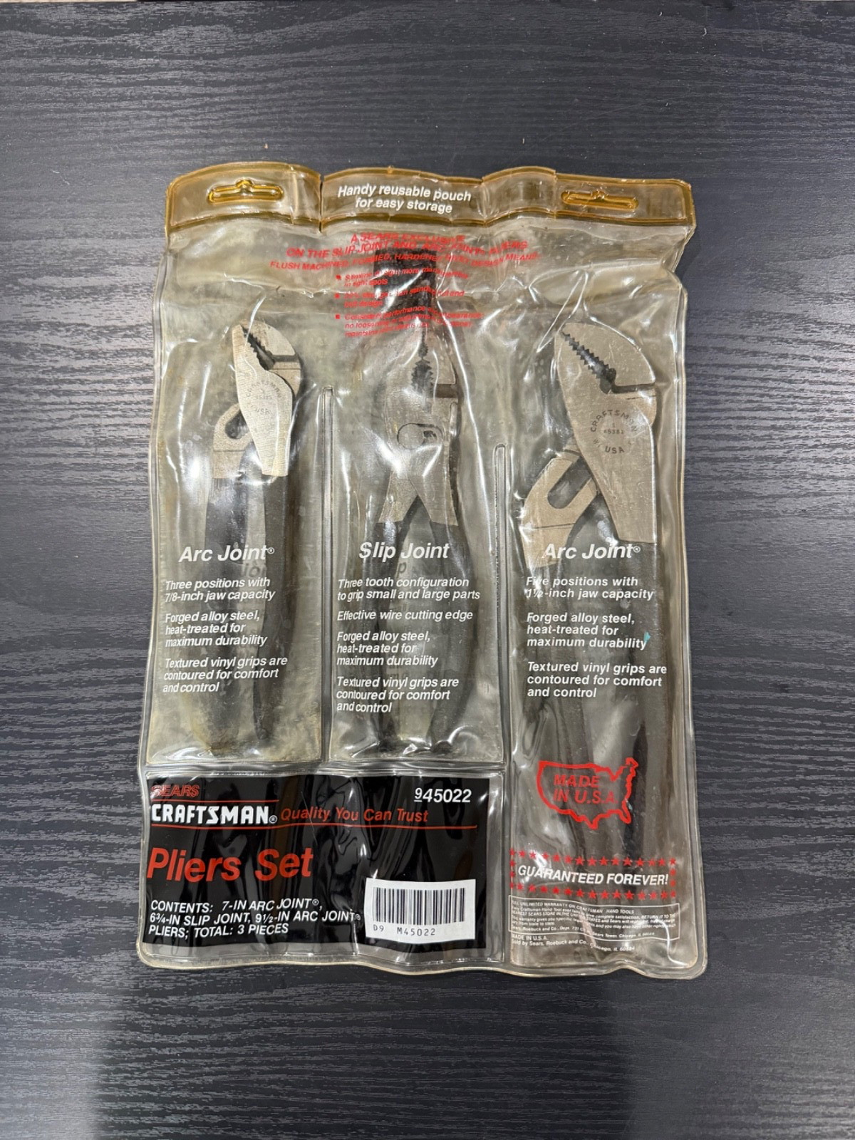 45022 Craftsman USA 3 pc Pliers Set 9 1/2\