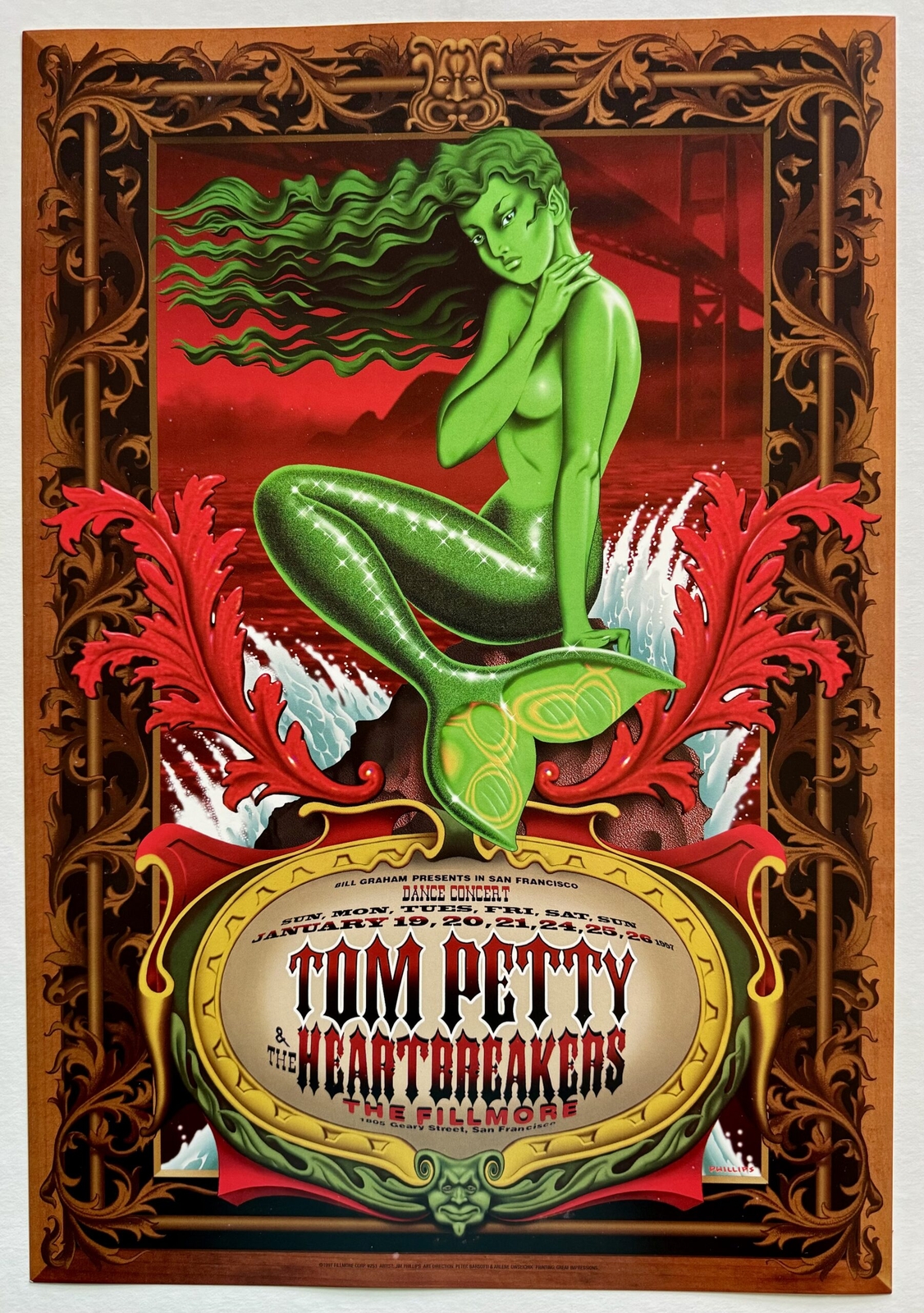 Tom Petty & The Heartbreakers Concert Poster San Francisco 1997 F-253 The Fil...