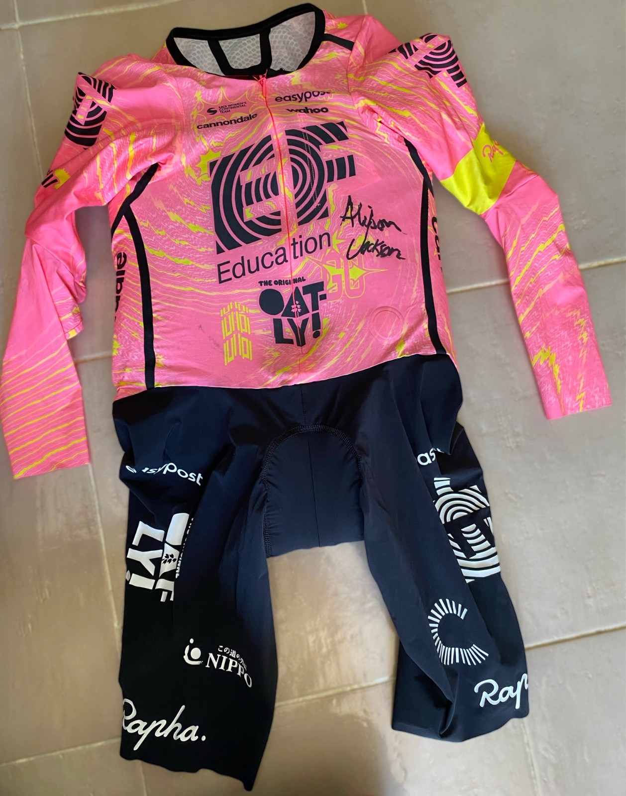 Alison Jackson RACE WORN Signed Rapha Tour de France Femmes skinsuit Alison Jackson RACE WORN Signed Rapha Tour de France Femmes skinsuit