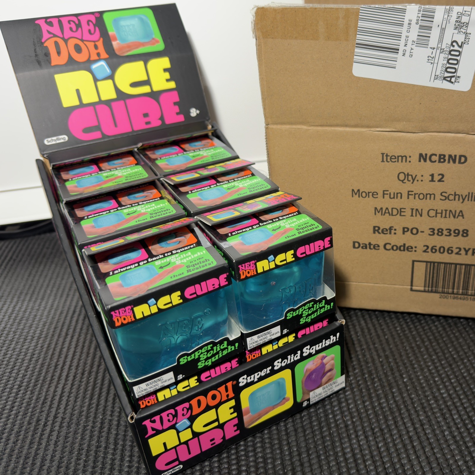 NeeDoh Nice Cube Super Solid Squish Squeeze Toy LOT OF 12 Display Case NEE DOH NeeDoh Nice Cube Super Solid Squish Squeeze Toy LOT OF 12 Display Case NEE DOH