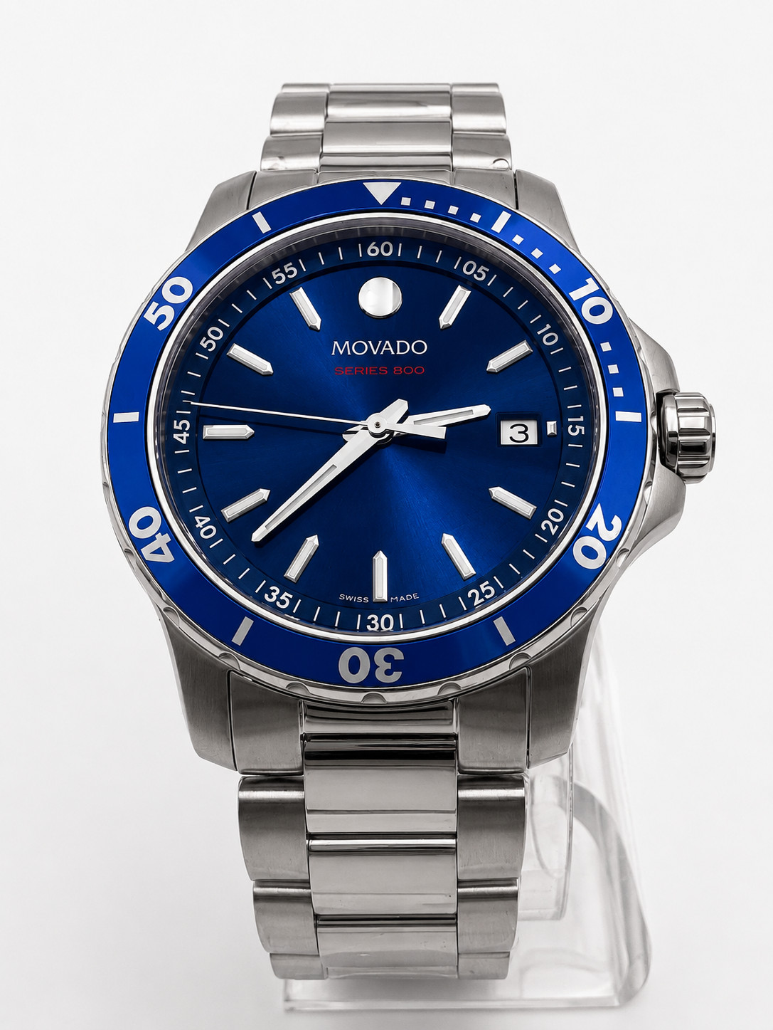 MOVADO 2600137 Series 800  Stainless Steel Blue Dial Men\'s 40mm Quartz Watch