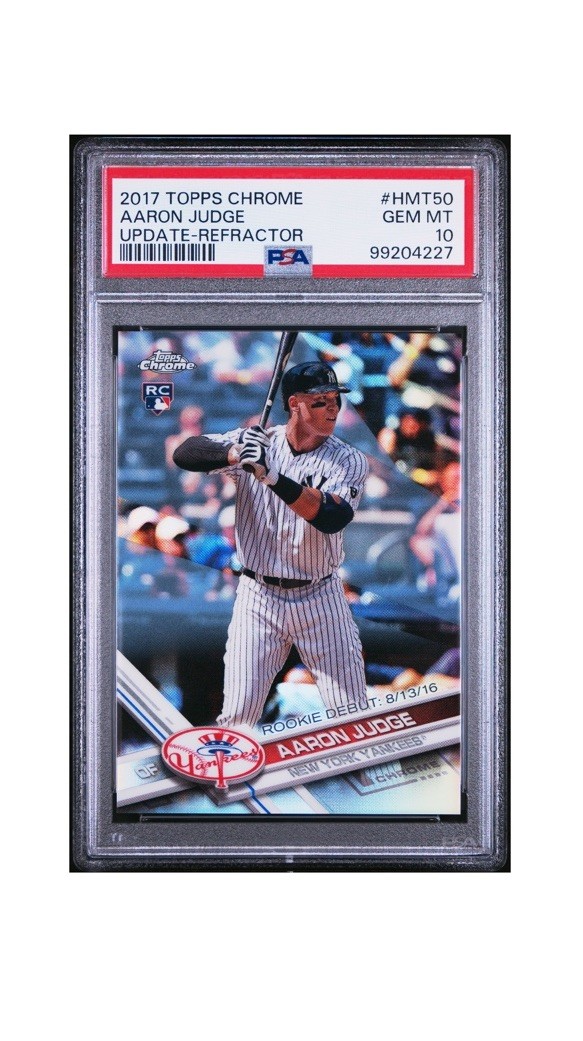 Topps 2017 Chrome Update Aaron Judge Rookie Debut HMT50 Refractor /250 Topps 2017 Chrome Update Aaron Judge Rookie Debut HMT50 Refractor /250
