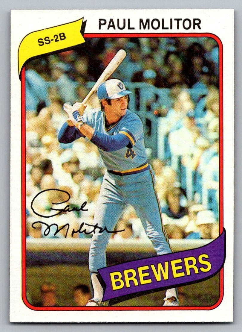 1980 Topps Baseball Paul Molitor #406 Brewers HOF