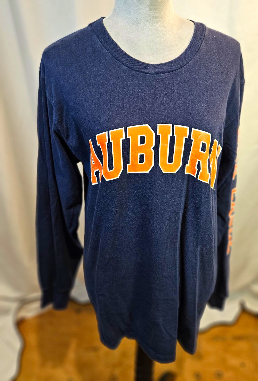 The Cotton Exchange Auburn Tigers Blue Long Sleeve Shirt, Size M
