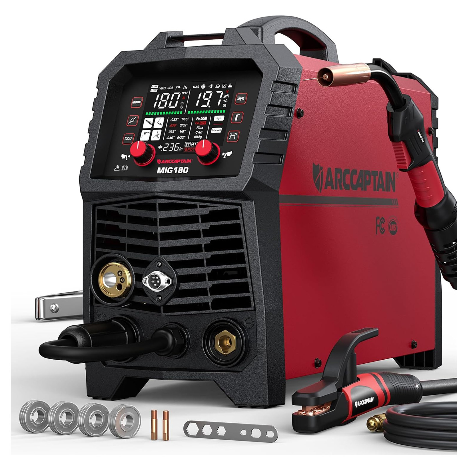 ARCCAPTAIN MIG180/MIG200P/MIG250DP MIG Welder MIG/TIG/Spot/Spool Gun 110V 220V🔥