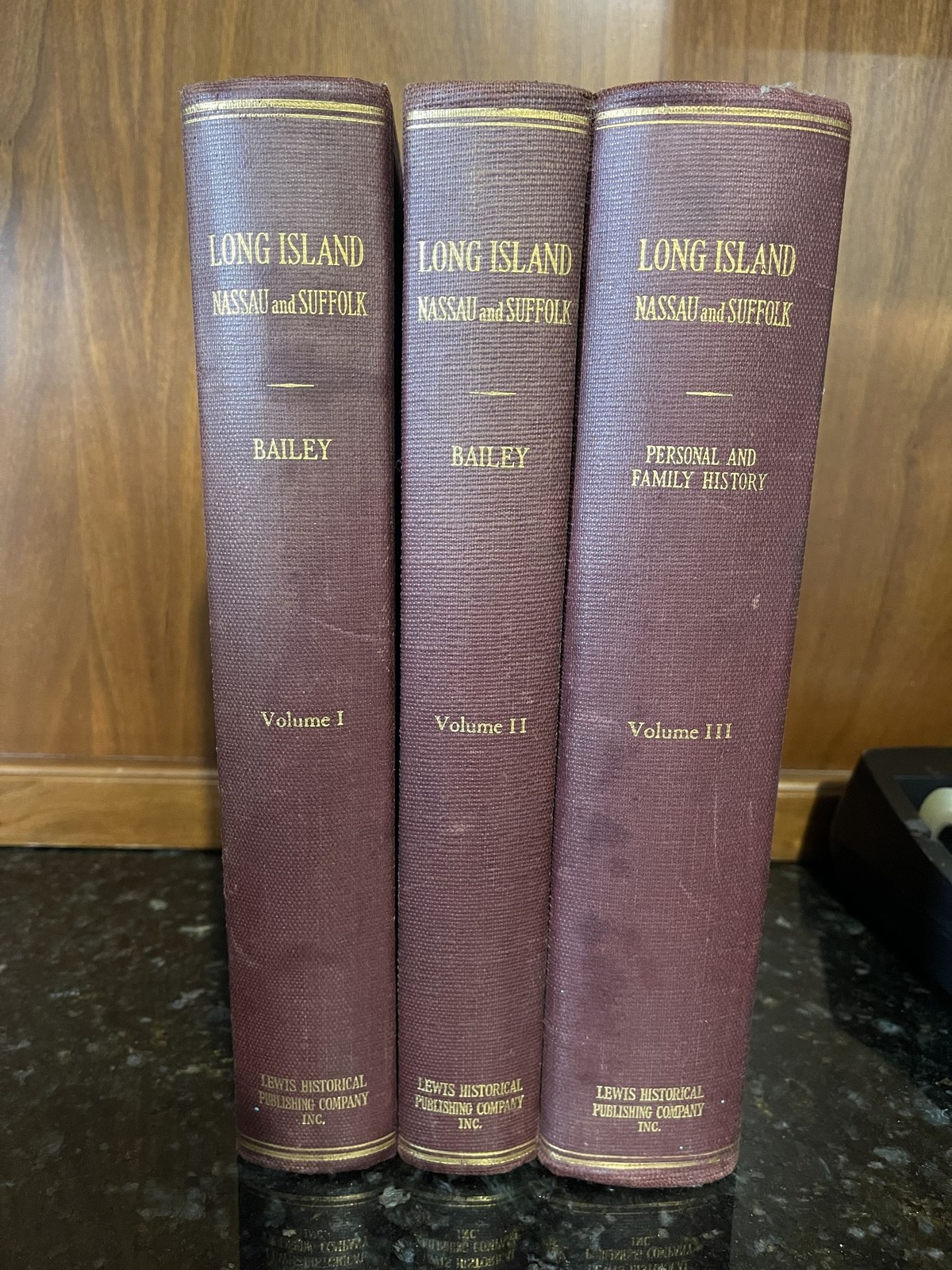 1949 Long Island Nassau Suffolk Paul Bailey 3 Vol Set Genealogy History