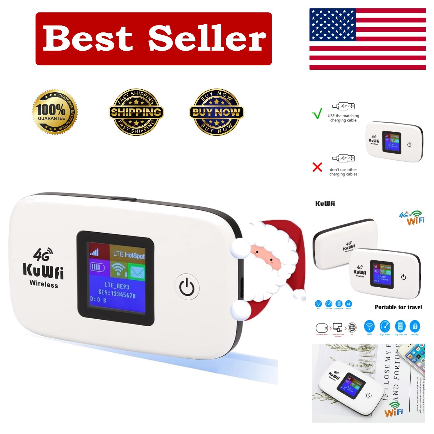 Travel-Friendly 4G WiFi Hotspot with Up to 50M Range - Stay Connected Anywhere