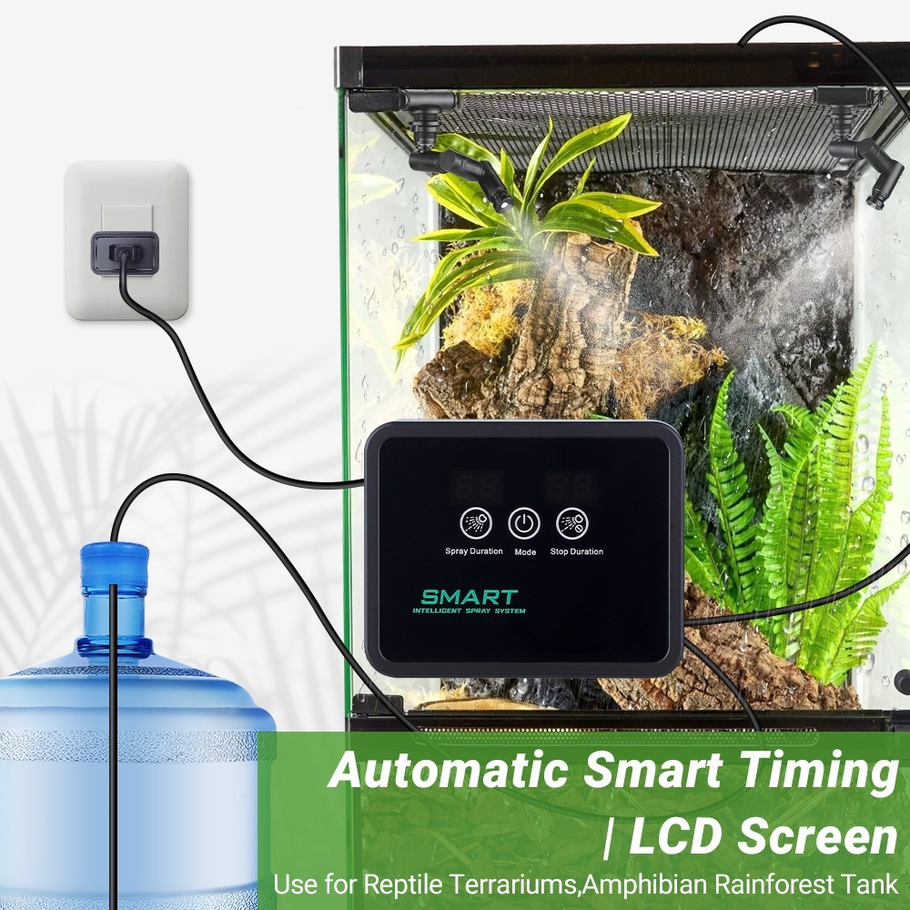 Automatic Reptile Mister Terrariums Humidifier Fogs Rainforest Plants Amphibian