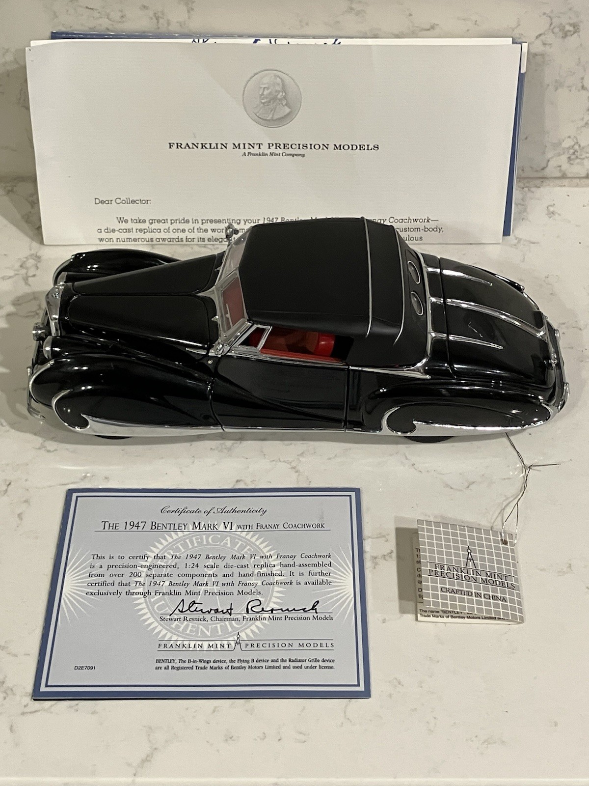 Franklin Mint 1:24 Scale 1947 Bentley Mark VI Franay Coachbuild, Limited Edition Franklin Mint 1:24 Scale 1947 Bentley Mark VI Franay Coachbuild, Limited Edition