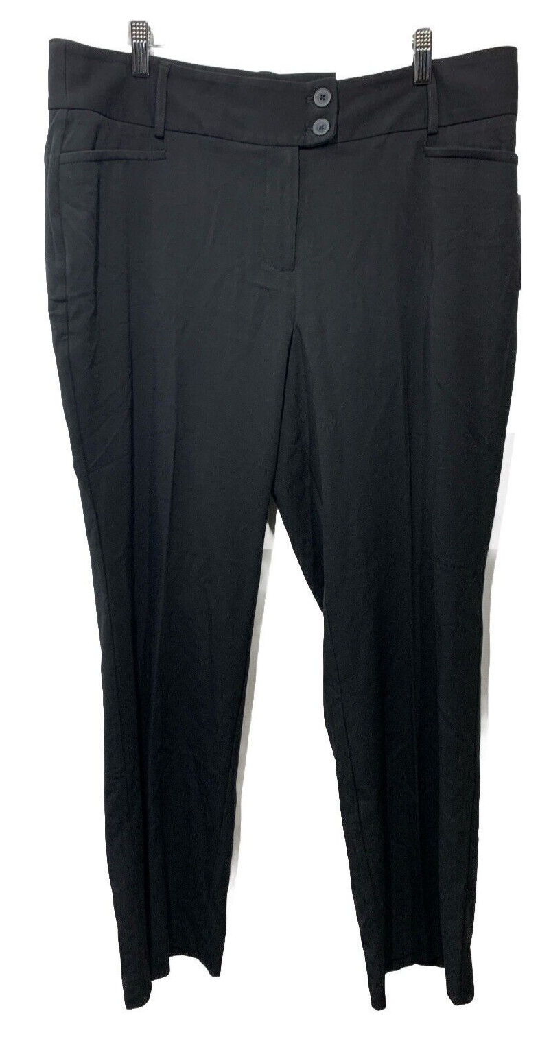 Rafaella Women\'s Curvy Fit Gabardine Boot Leg Trouser,Short Inseam Size 14 Black