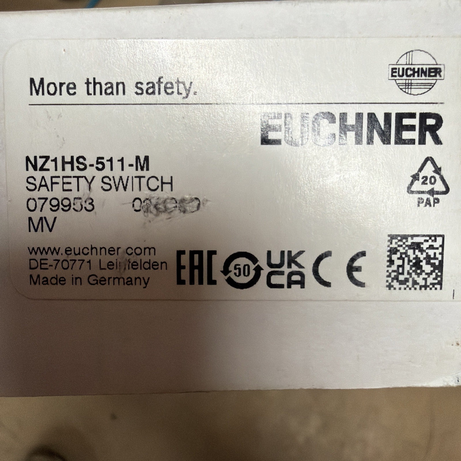 EUCHNER Safety Switch  Model: NZ1RS-511-M Brand New