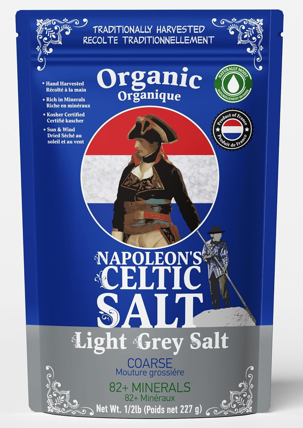 Napoleon\'S Celtic Organic 82 Minerals Sea Salt Coarse, French Sea Salt, Grey Sal Napoleon\'S Celtic Organic 82 Minerals Sea Salt Coarse, French Sea Salt, Grey Sal