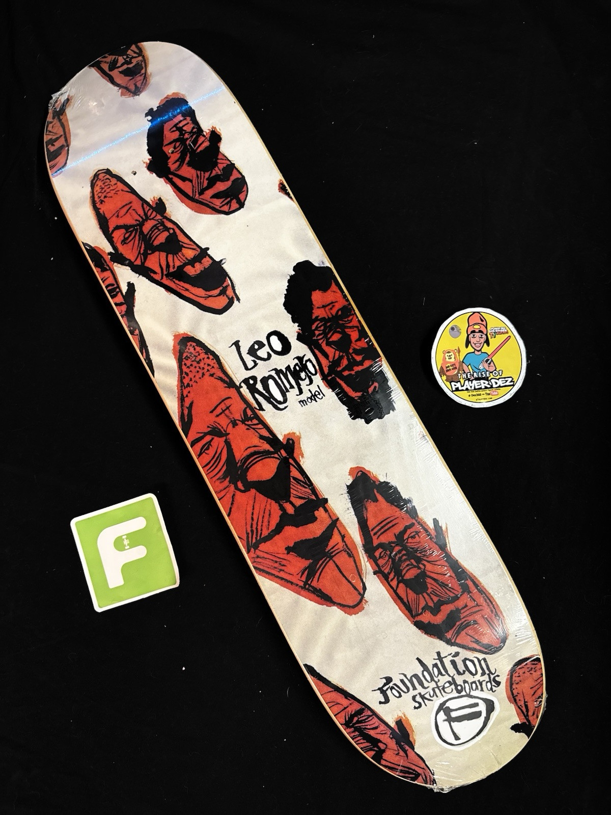 SUPER RARE Leo Romero Foundation Skateboard Deck Pro Model In Shrink VINTAGE SUPER RARE Leo Romero Foundation Skateboard Deck Pro Model In Shrink VINTAGE