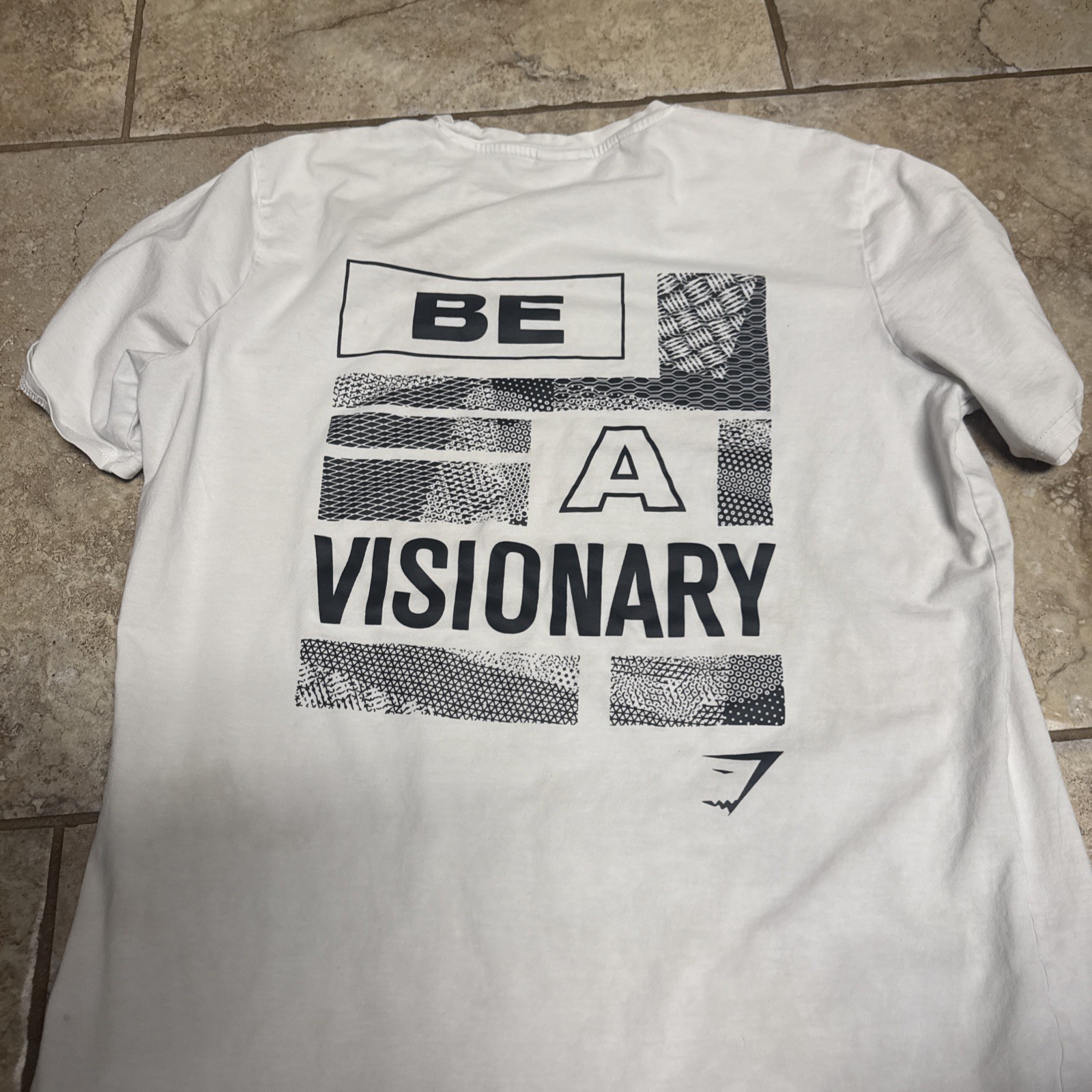 Mens Large OG Vintage Gymshark Be a visionary t shirt Big Logo on Back Vintage 