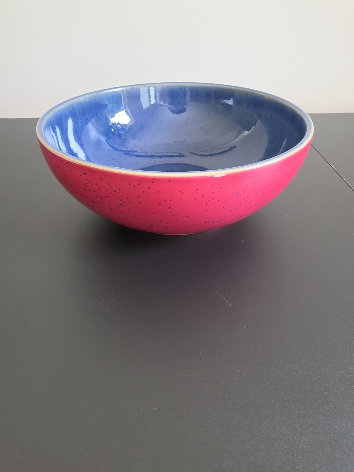 Denby Harlequin Red And Blue Soup Cereal Bowl vintage