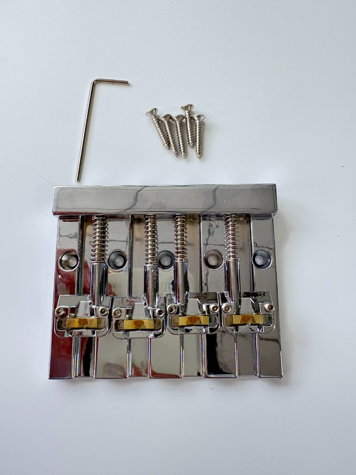Ship US 4‑String Bass Guitar Bridge Chrome Heavy Duty for Hipshot Kick Ass Bass Ship US 4‑String Bass Guitar Bridge Chrome Heavy Duty for Hipshot Kick Ass Bass