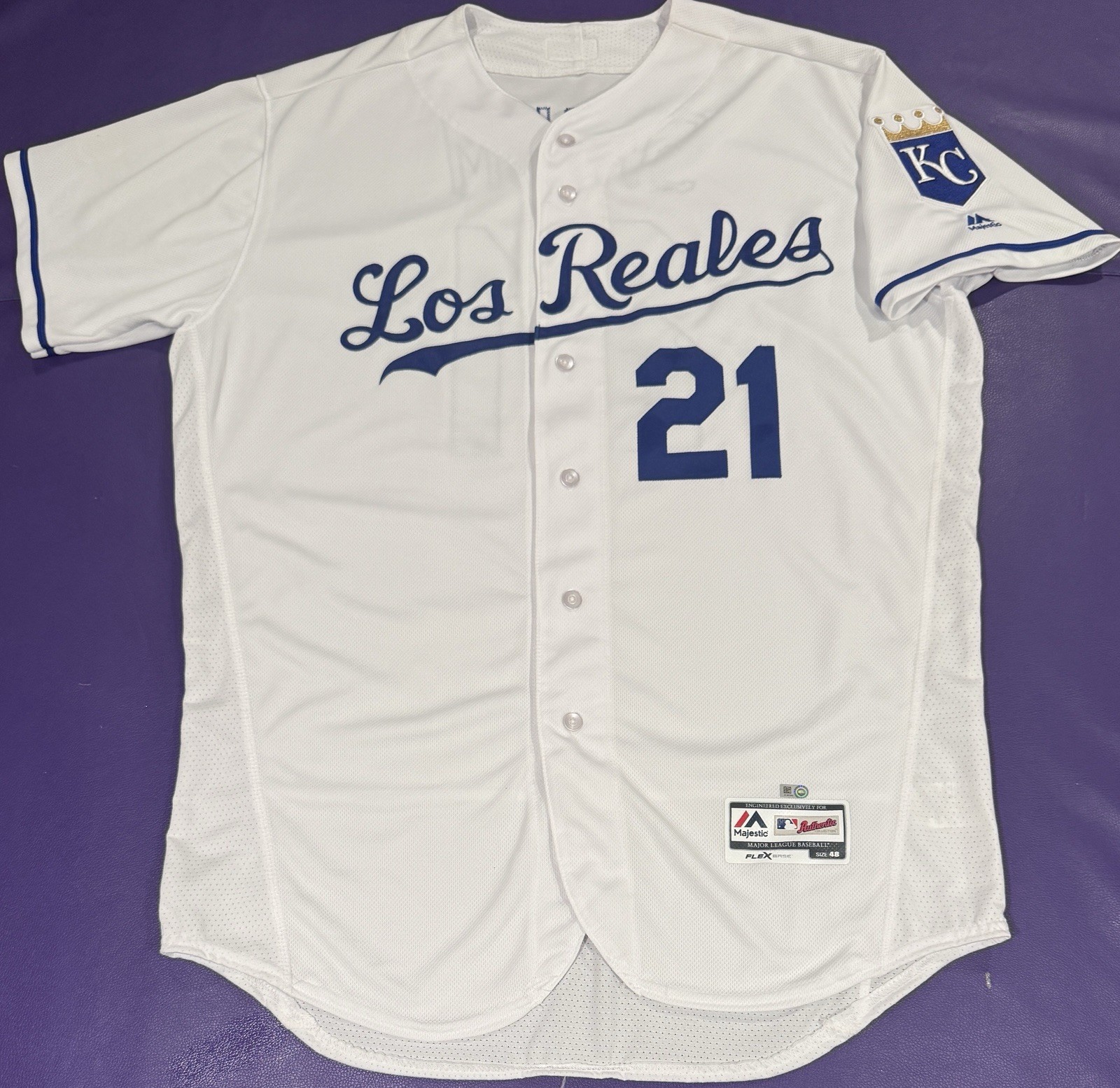 Game Worn 2017 Dale Sveum Kansas City Royals Jersey Hispanic Heritage Los Reales