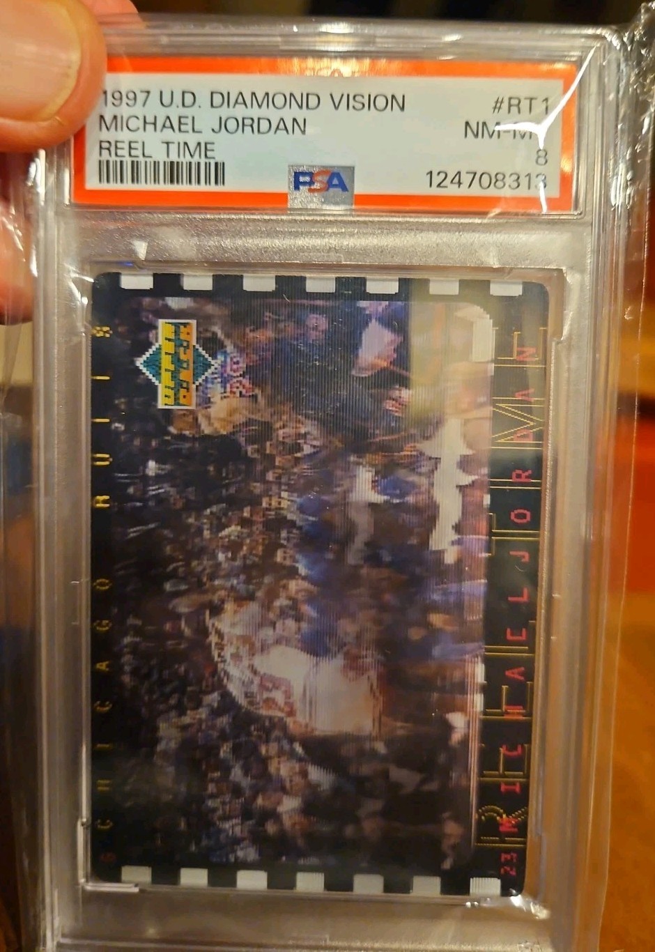 RARE 1997-98 Upper Deck Diamond Vision -Reel Time - Michael Jordan PSA 8 Pop 19 RARE 1997-98 Upper Deck Diamond Vision -Reel Time - Michael Jordan PSA 8 Pop 19
