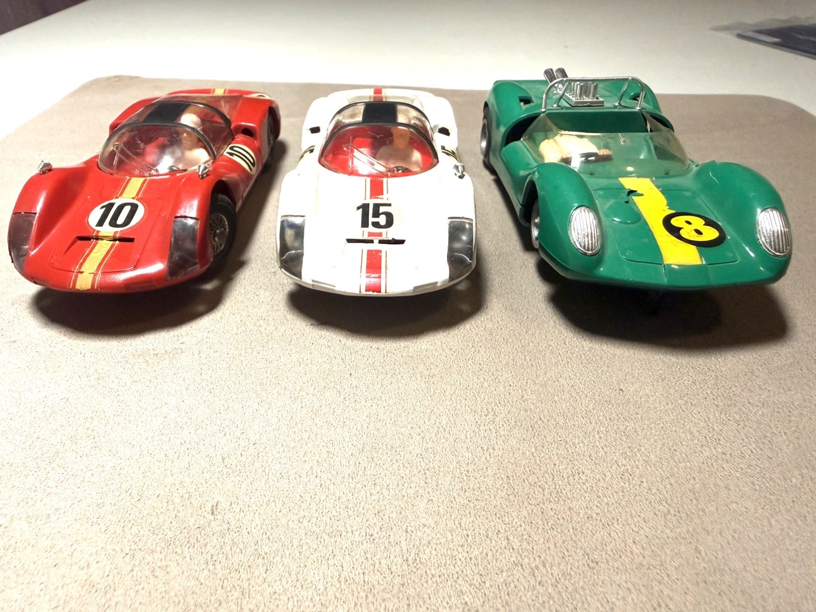 Vintage a red and a white Marklin Sprint Porsche Carrera 6 and bonus Slot Car 